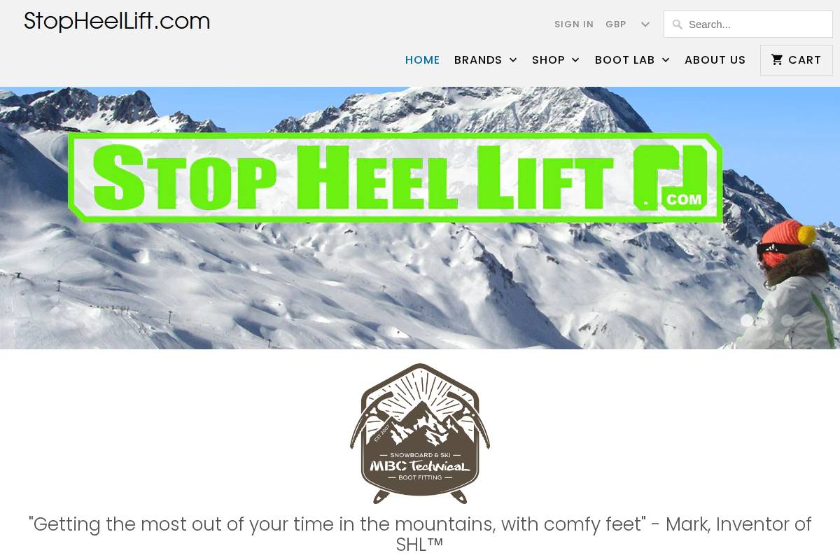 stopheellift.com homepage screenshot