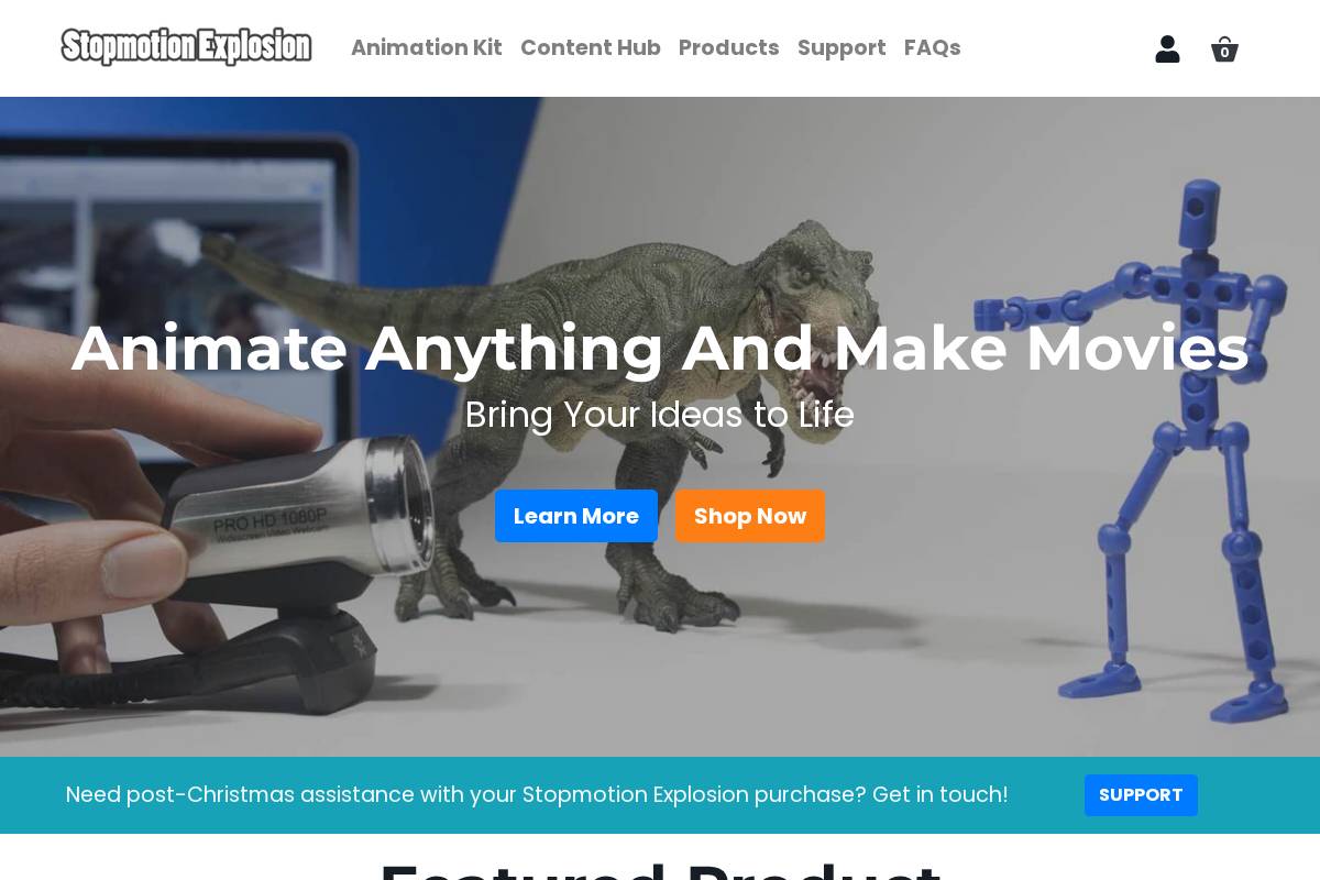 stopmotionexplosion.com homepage screenshot