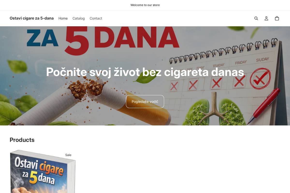 stopsmoking5days.com homepage screenshot