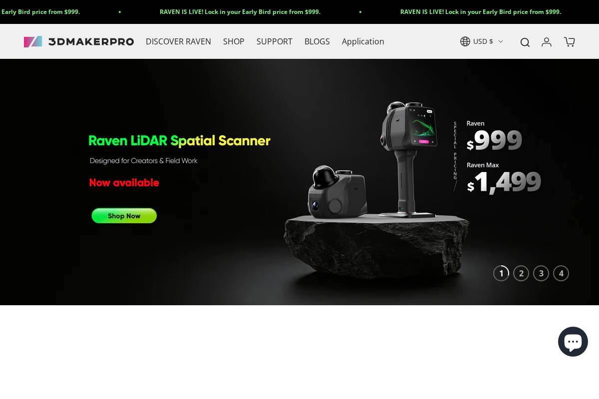 3DMakerPro Official Store homepage screenshot