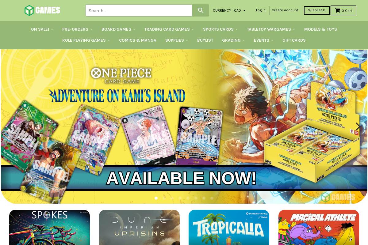 store.401games.ca homepage screenshot