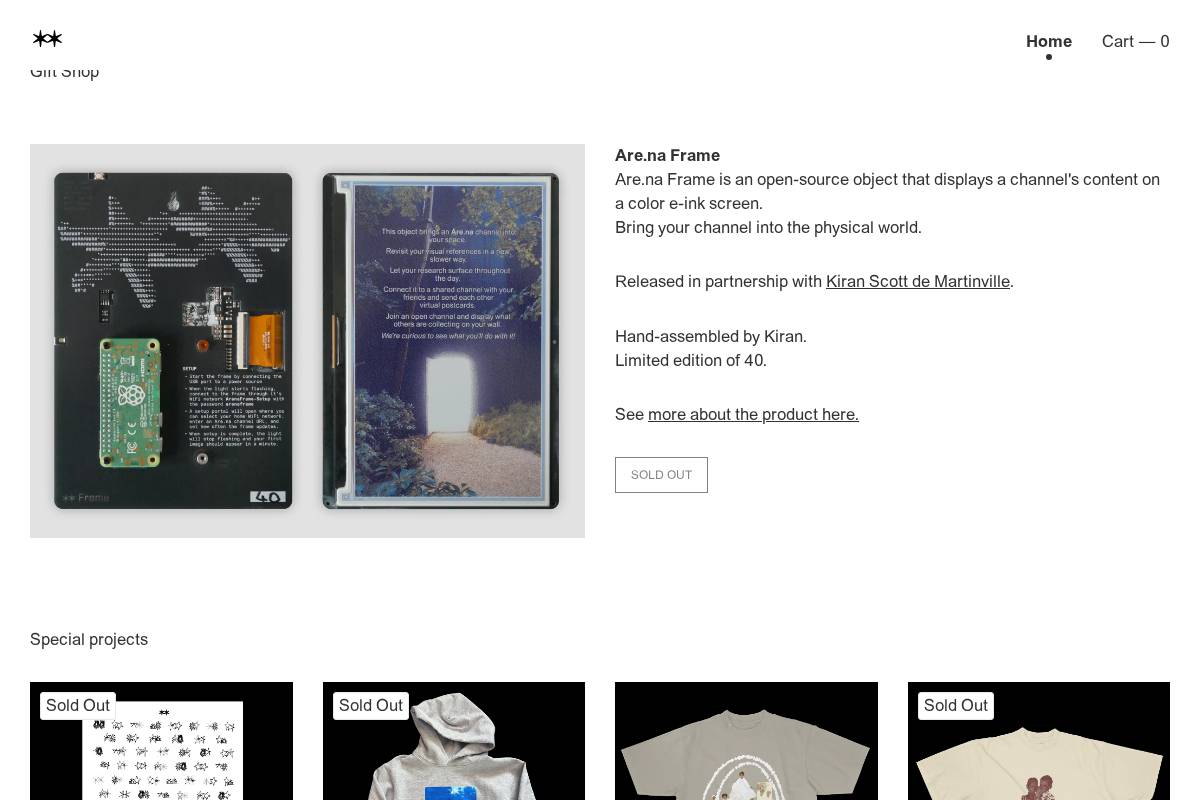 store.are.na homepage screenshot