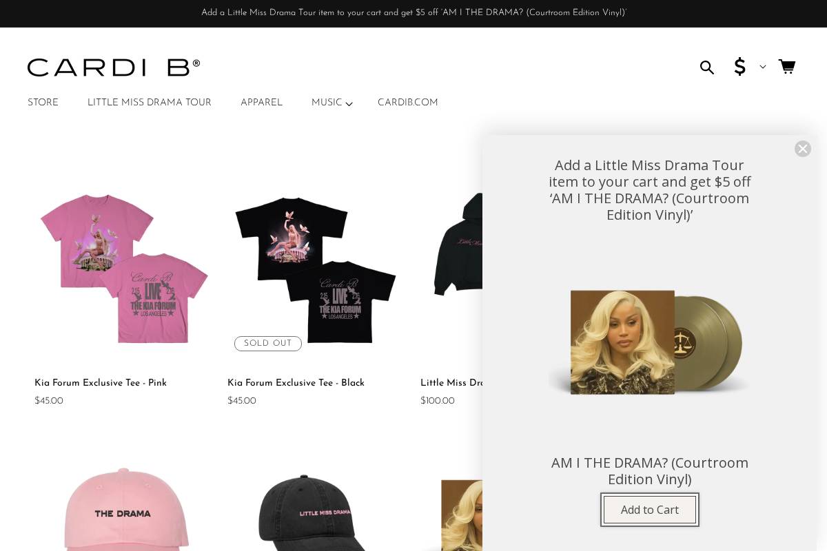 store.cardib.com homepage screenshot