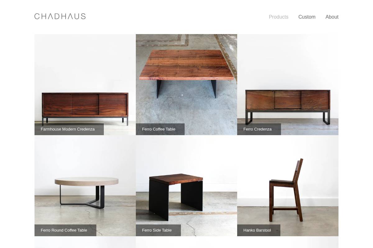store.chadhaus.com homepage screenshot