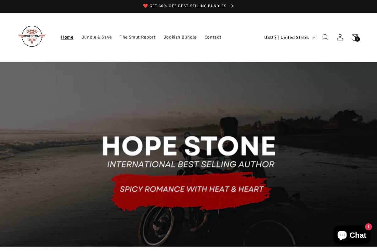 store.hopestonebooks.com homepage screenshot