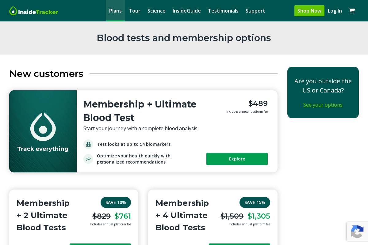 store.insidetracker.com homepage screenshot
