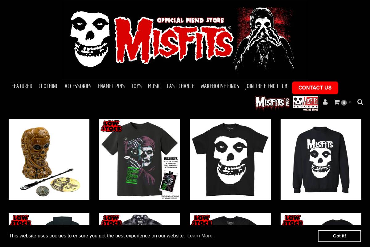 store.misfits.com homepage screenshot