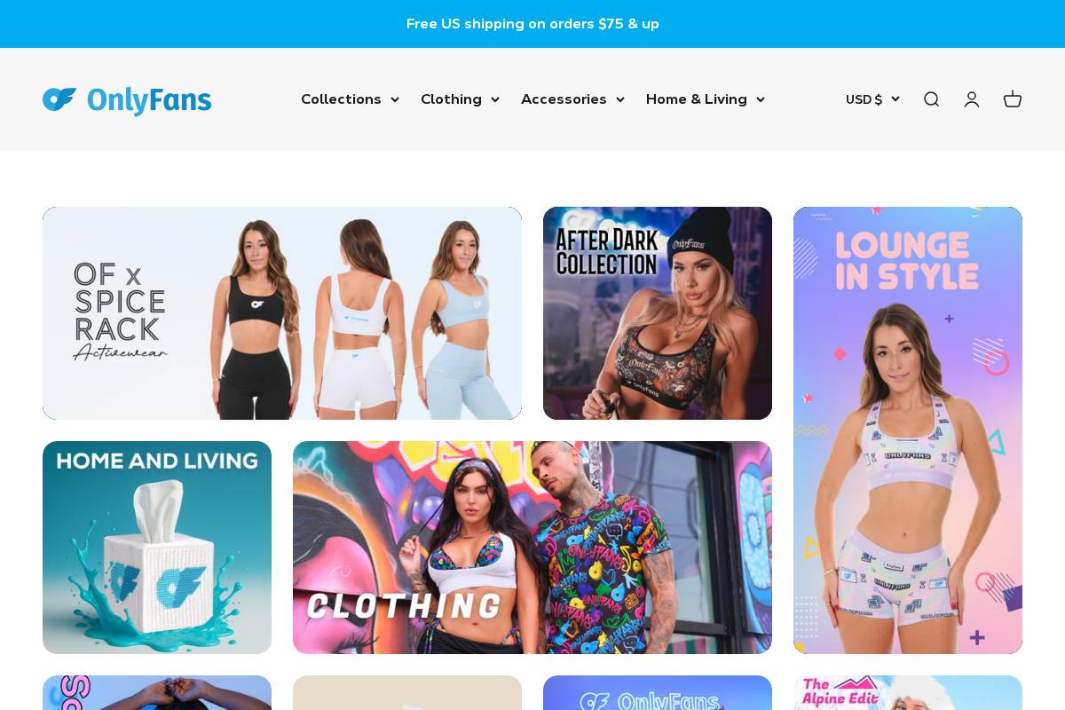 store.onlyfans.com homepage screenshot