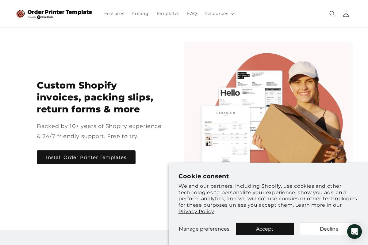 store.orderprintertemplates.com homepage screenshot