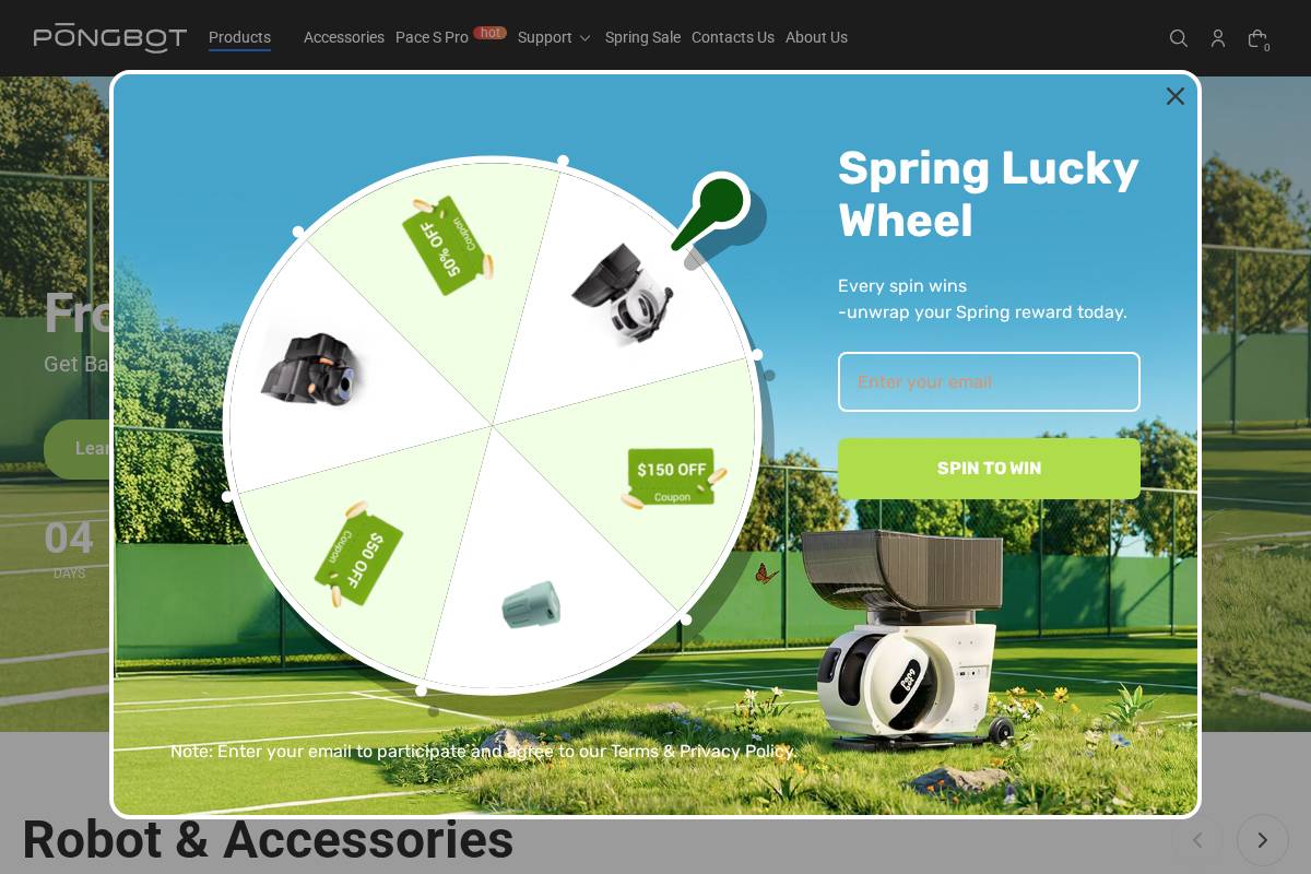 Store Pongbotsports homepage screenshot