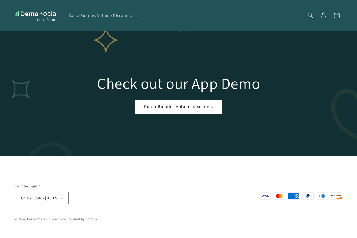 Demo Koala Online Store homepage screenshot