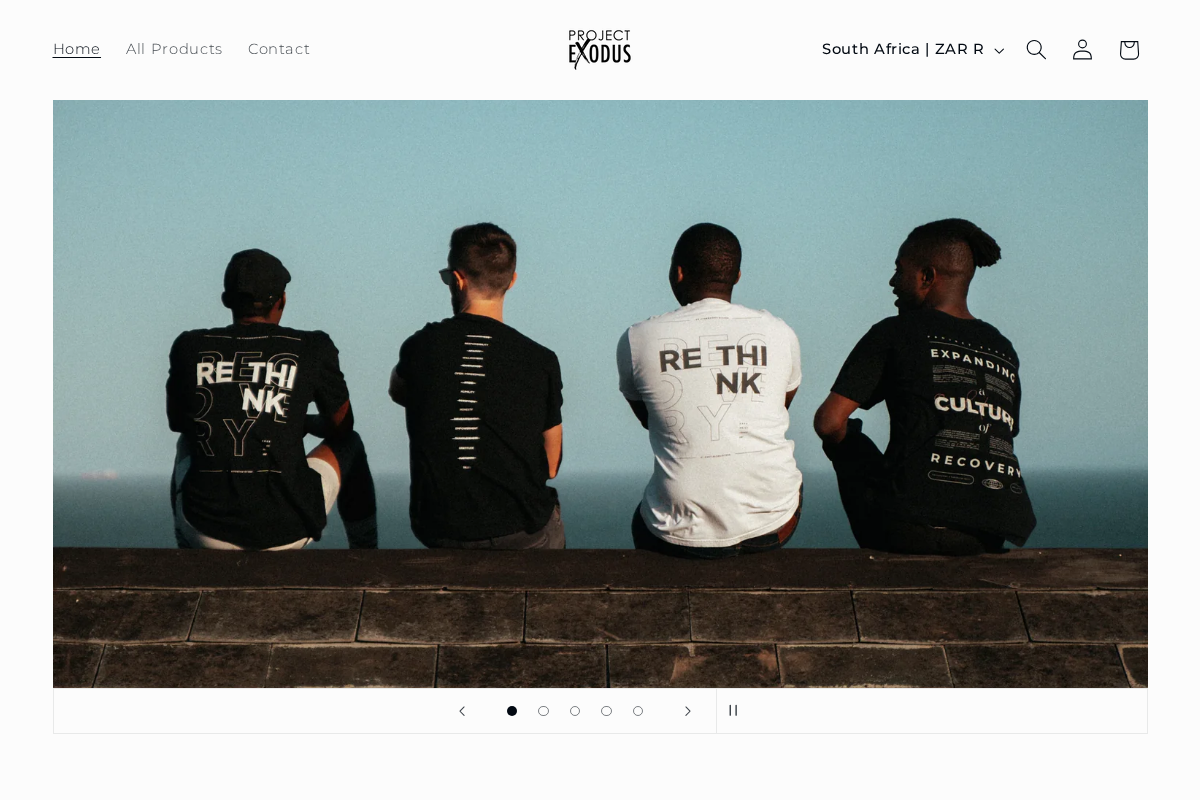 Project Exodus homepage screenshot