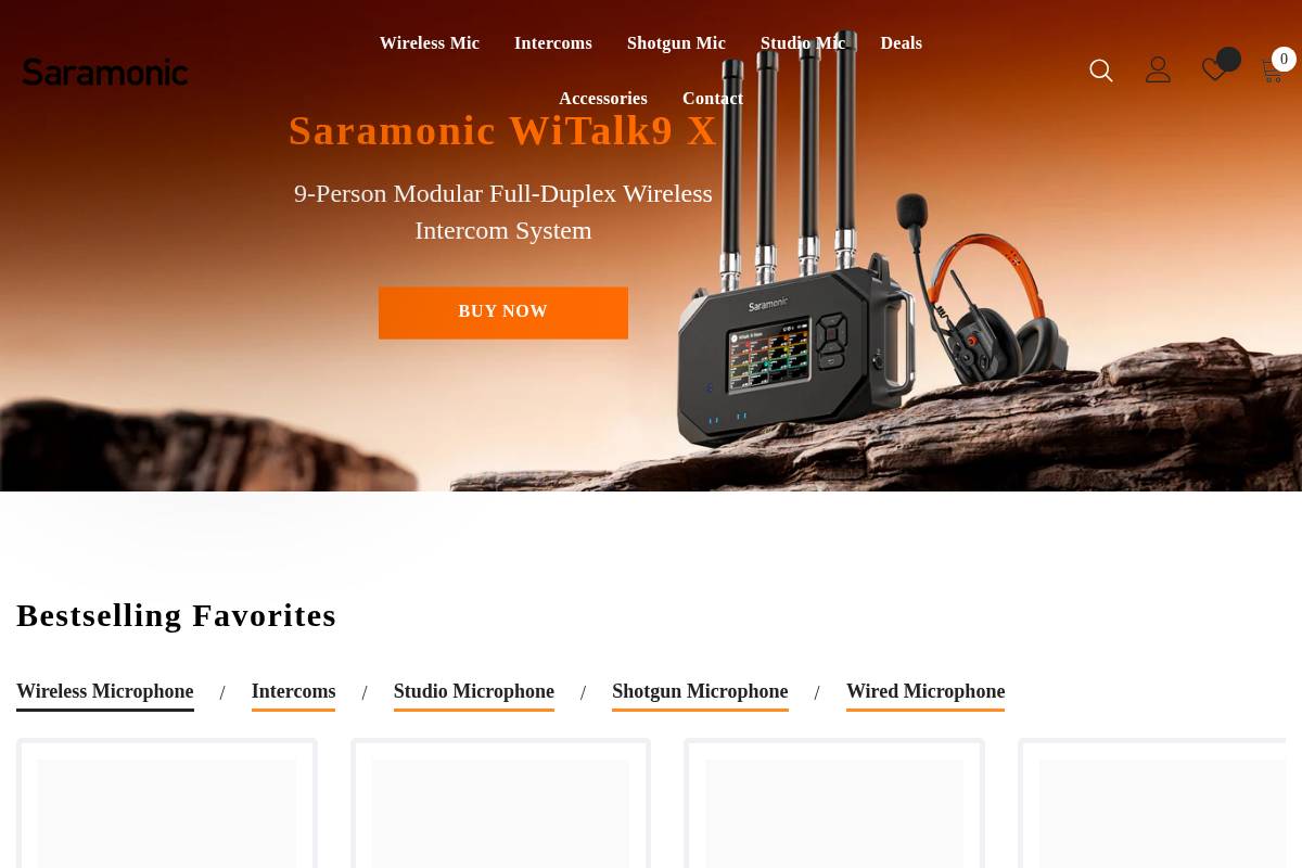 store.saramonic.com homepage screenshot