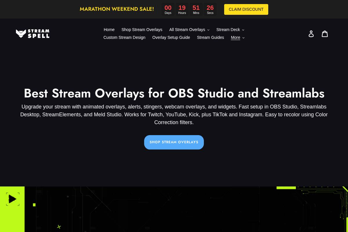 StreamSpell homepage screenshot