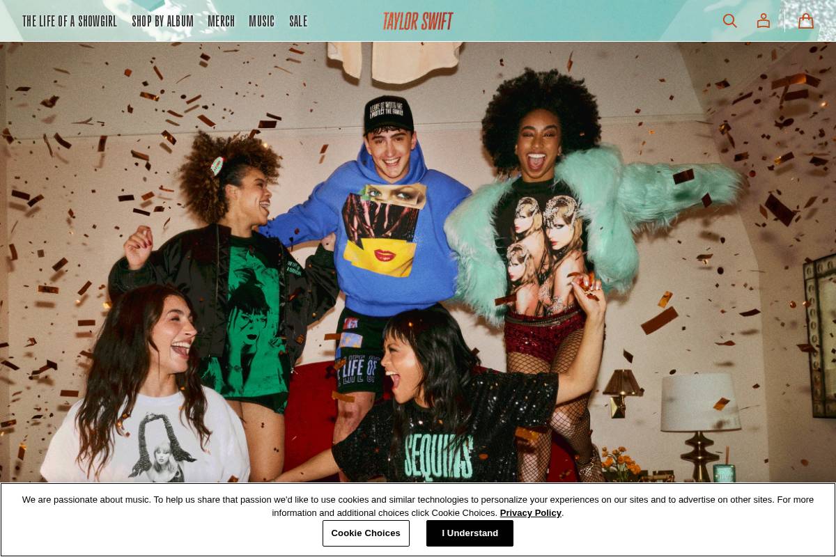 Taylor Swift homepage screenshot