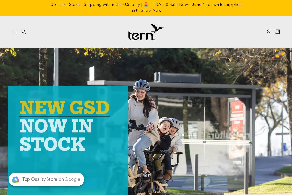 store.ternbicycles.com homepage screenshot