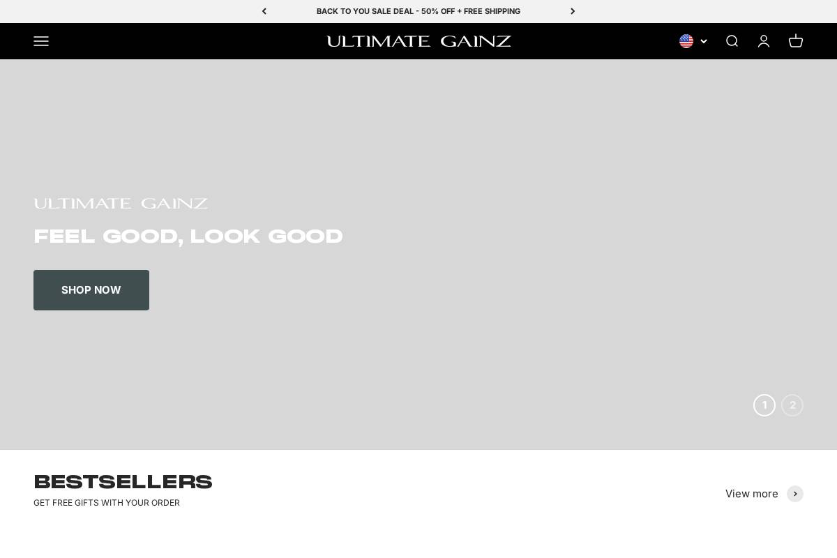 store.ultimate-gainz.com homepage screenshot