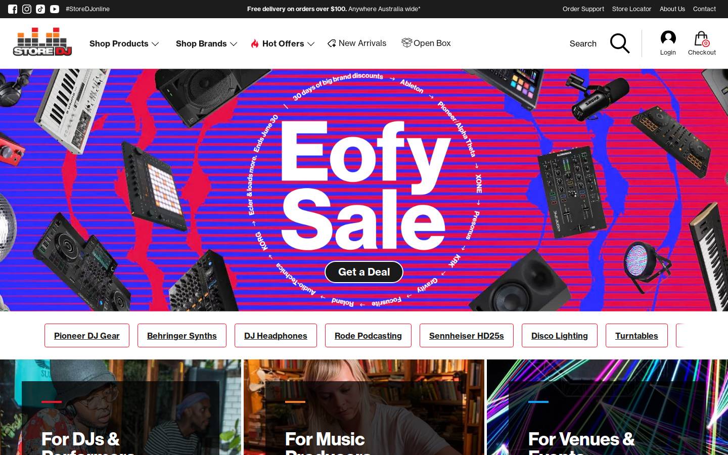 Store DJ homepage screenshot