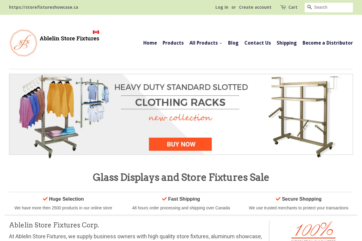 storefixtureshowcase.ca homepage screenshot