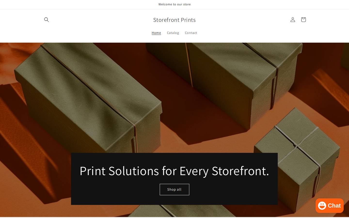 storefrontprints.com homepage screenshot