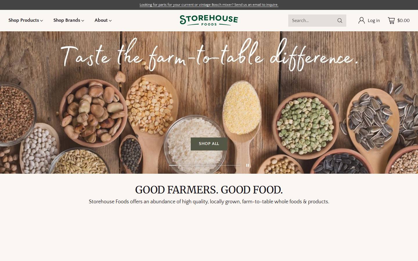 storehousefoods.ca homepage screenshot