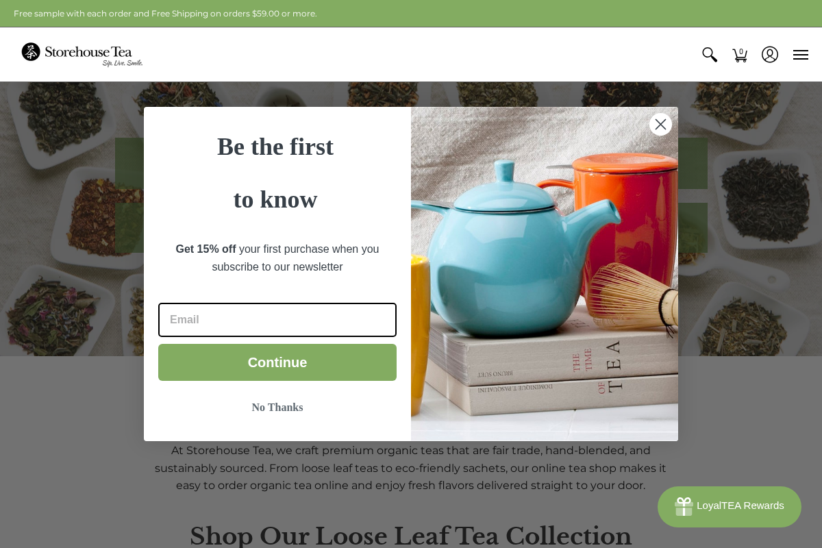 Storehouse Tea homepage screenshot
