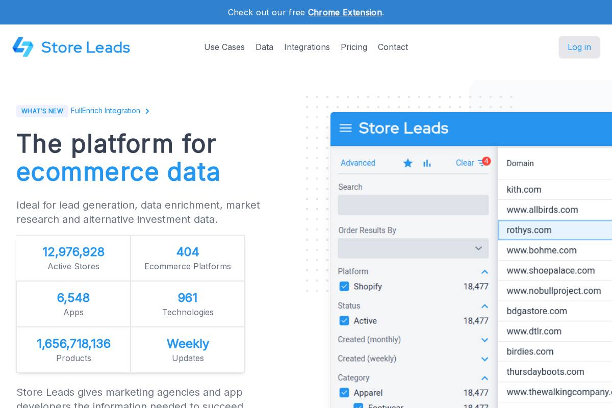 storeleads.app homepage screenshot