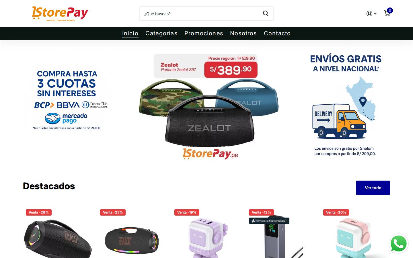 storepay.pe homepage screenshot