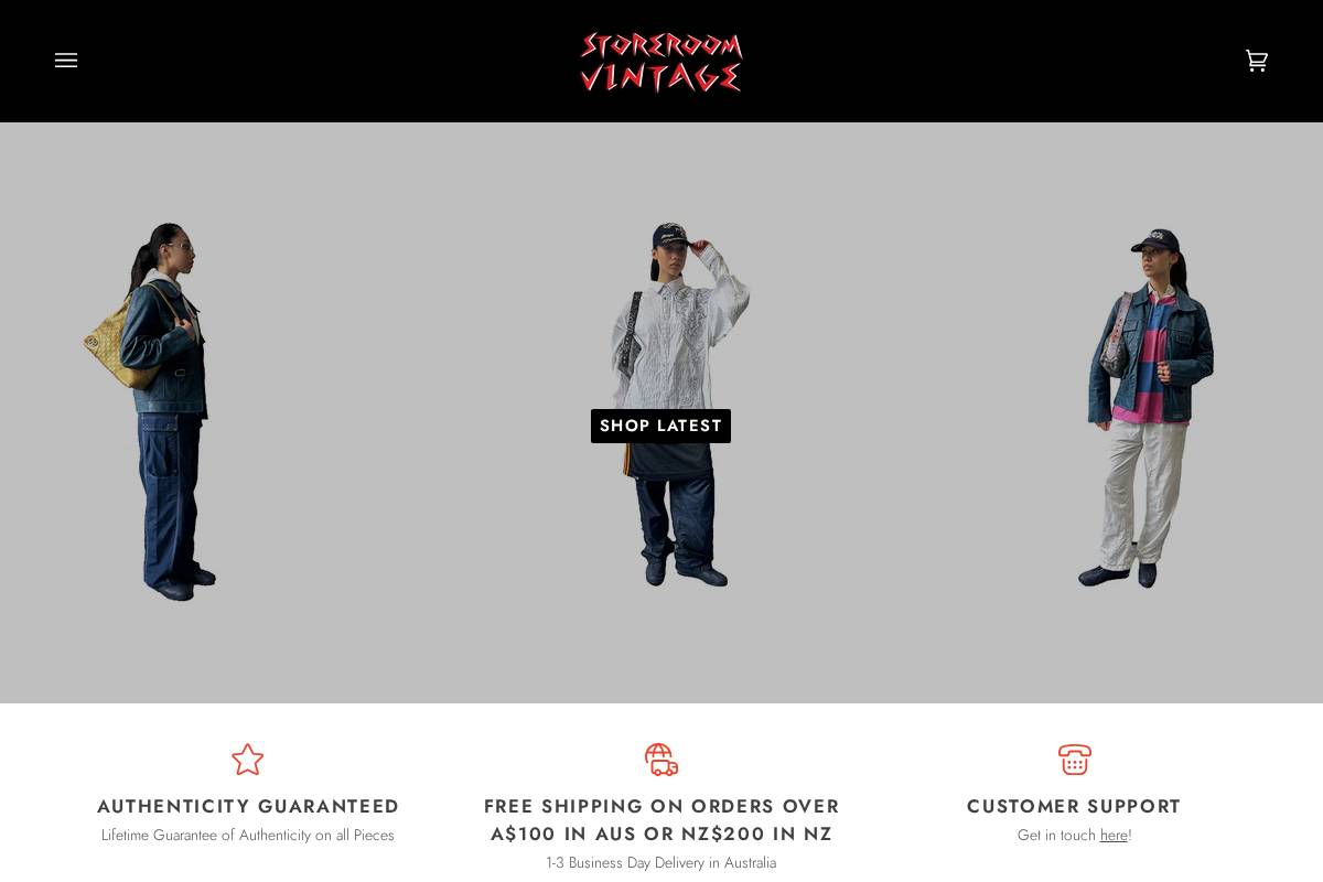storeroomvintage.co homepage screenshot