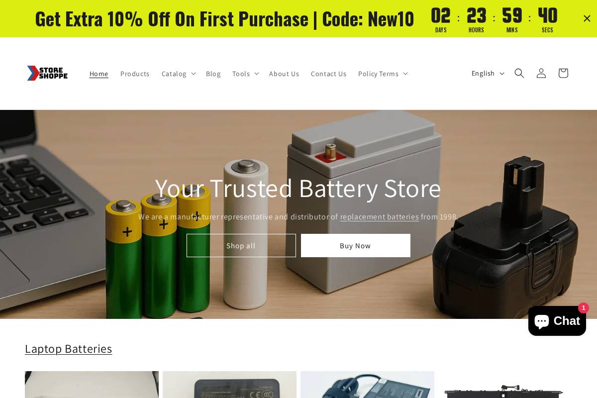 Storeshoppe homepage screenshot