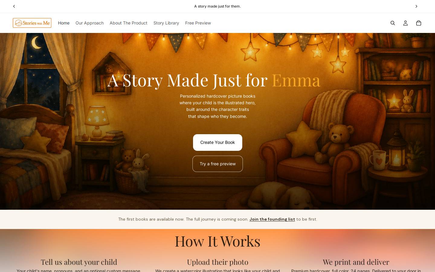 storieswithme.com homepage screenshot