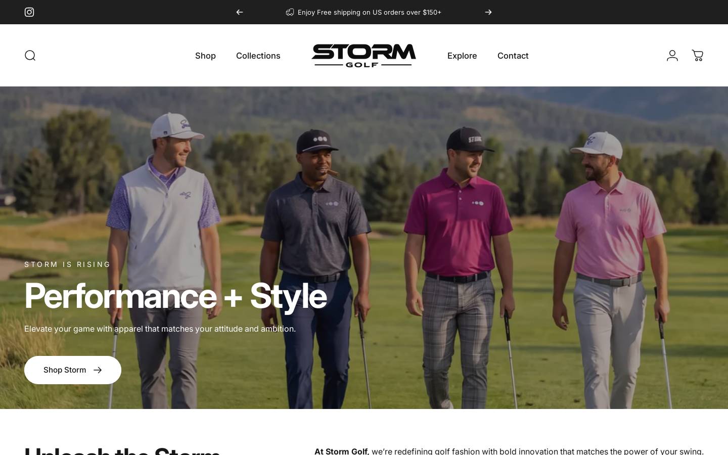 storm-golf.com homepage screenshot