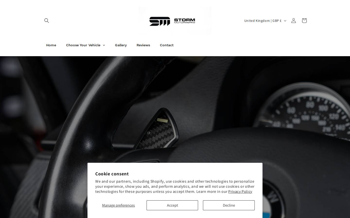 storm-motorwerks.com homepage screenshot