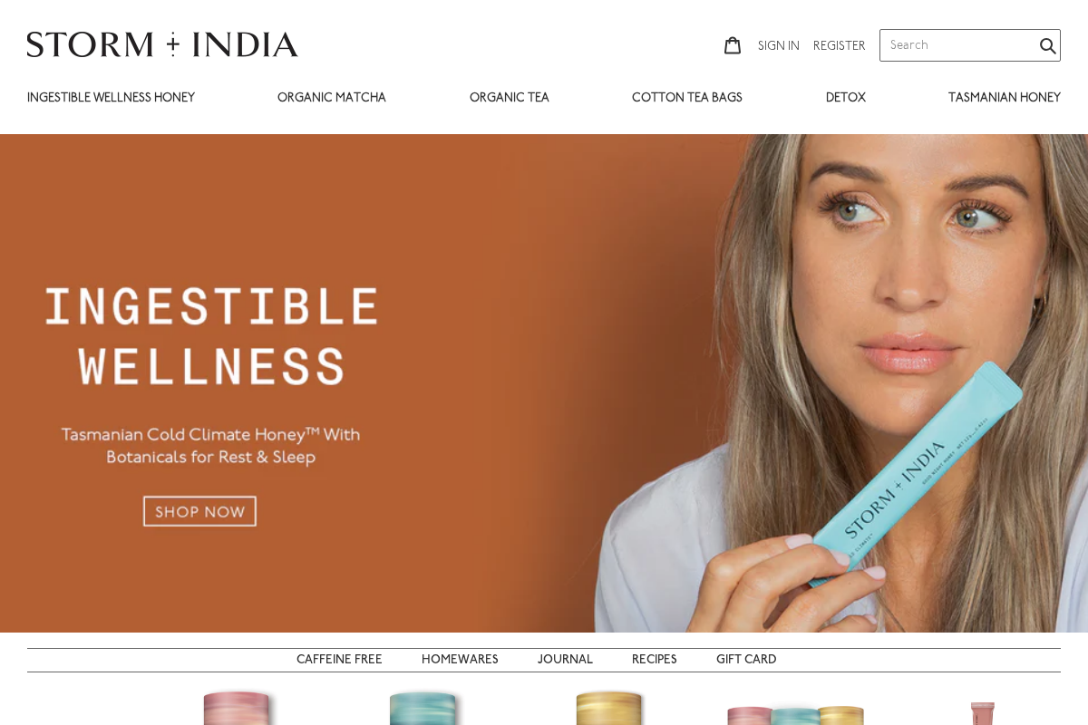 Storm + India homepage screenshot