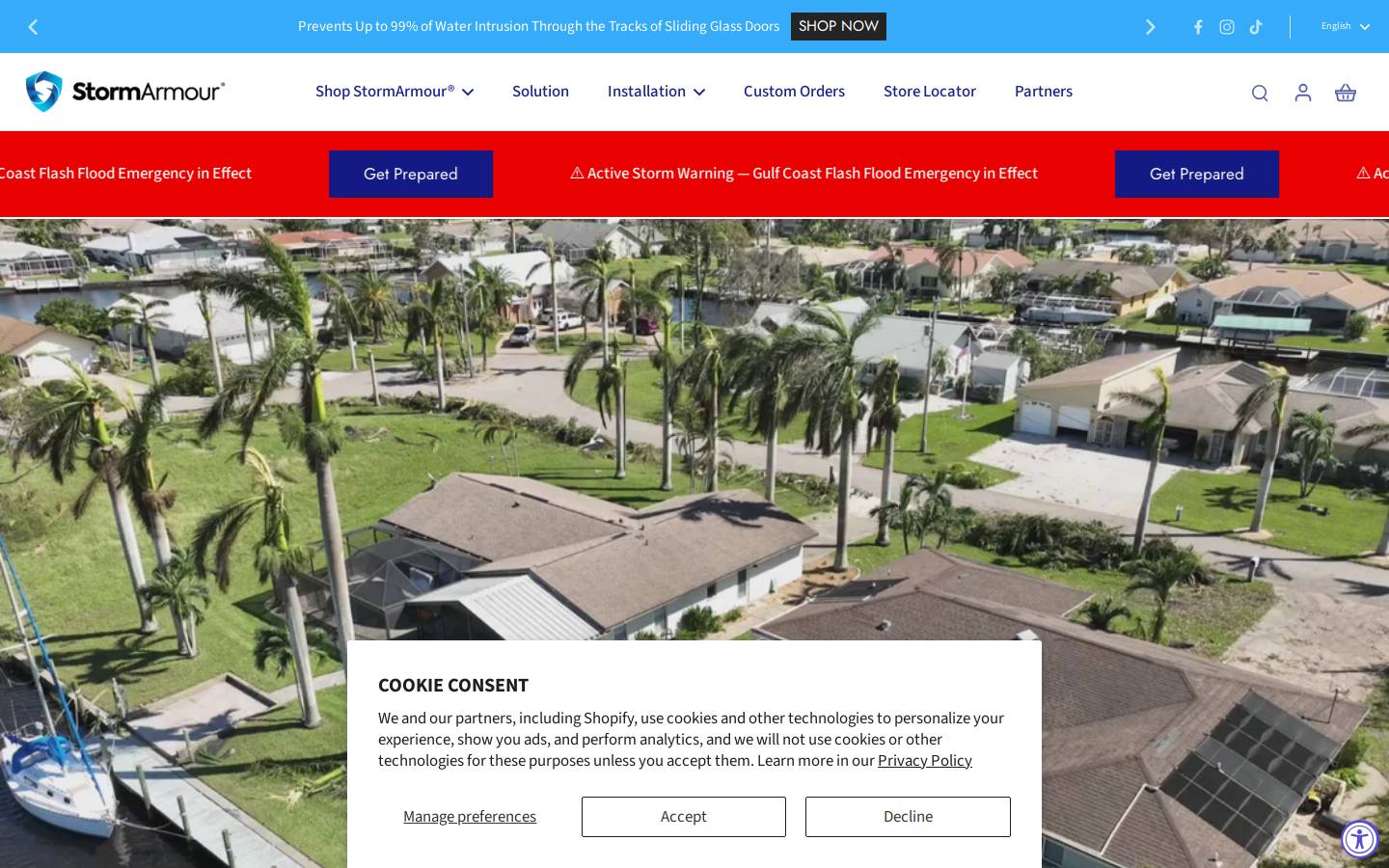 stormarmour.com homepage screenshot