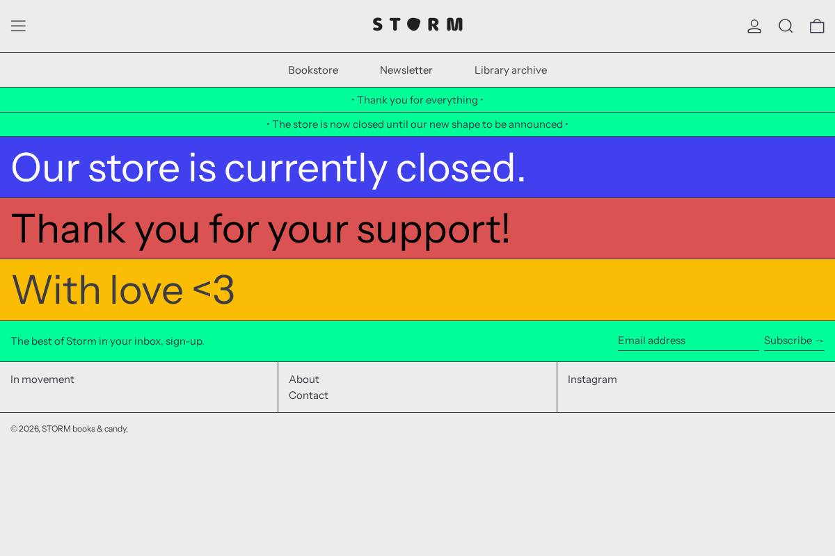 stormbookstore.com homepage screenshot