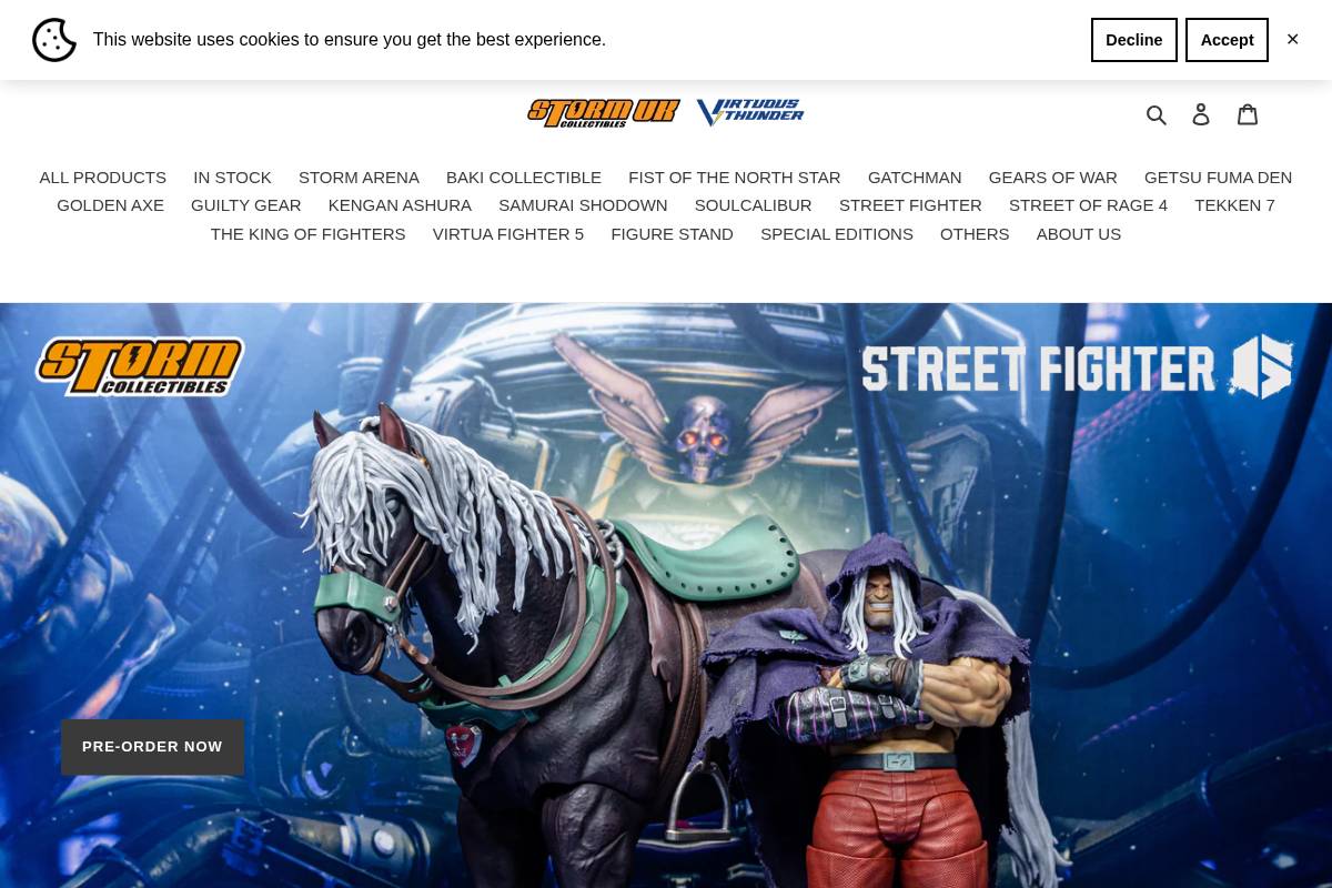 Storm Collectibles UK homepage screenshot