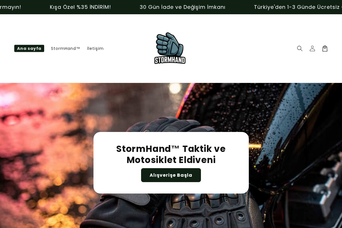 StormHand™ homepage screenshot