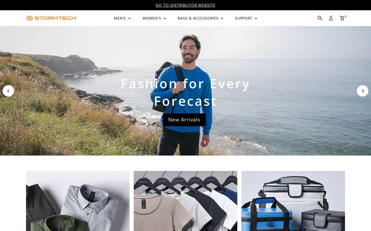 Stormtech U.S.A. homepage screenshot