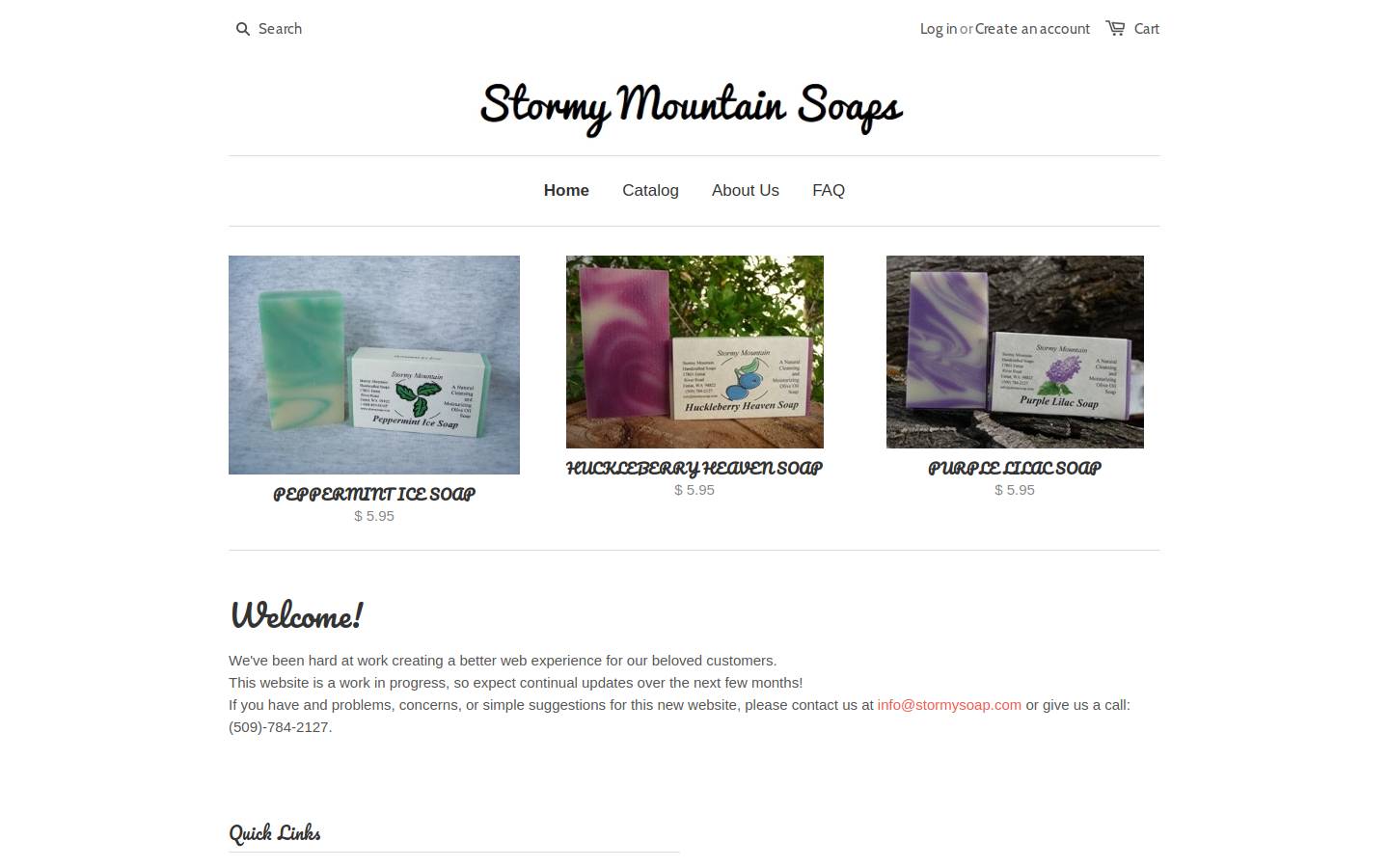 stormysoap.com homepage screenshot