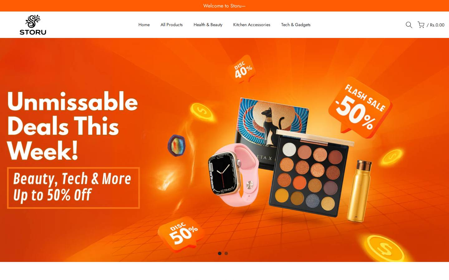 Storus homepage screenshot
