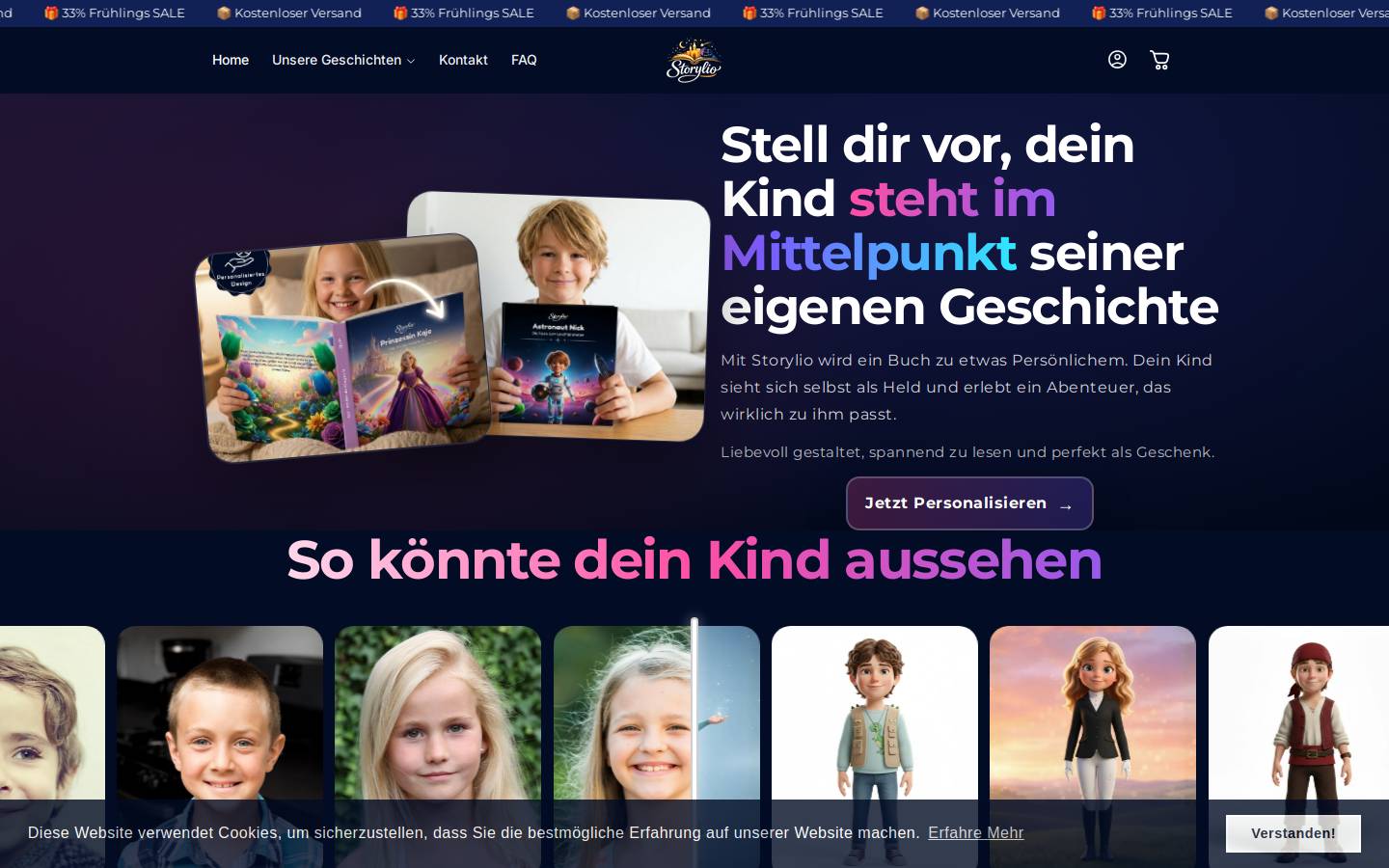 storylio.de homepage screenshot