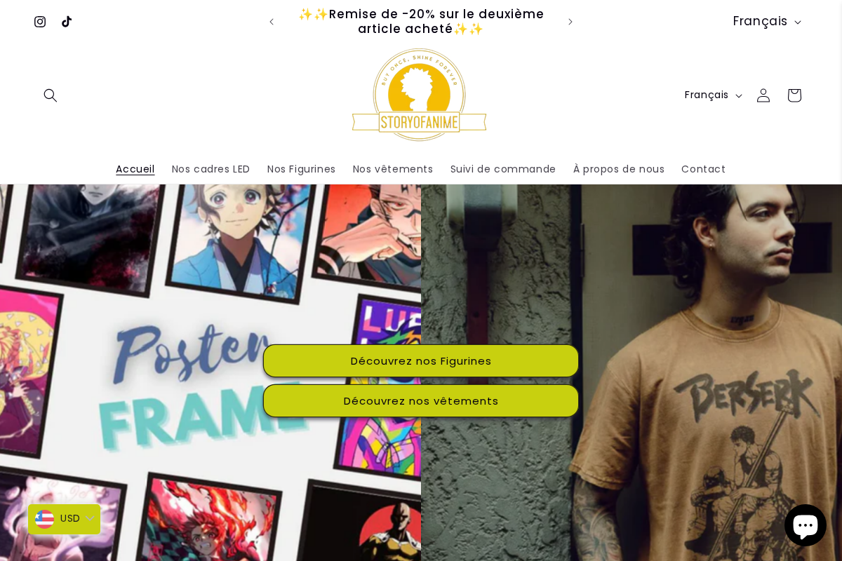 storyofanime.com homepage screenshot