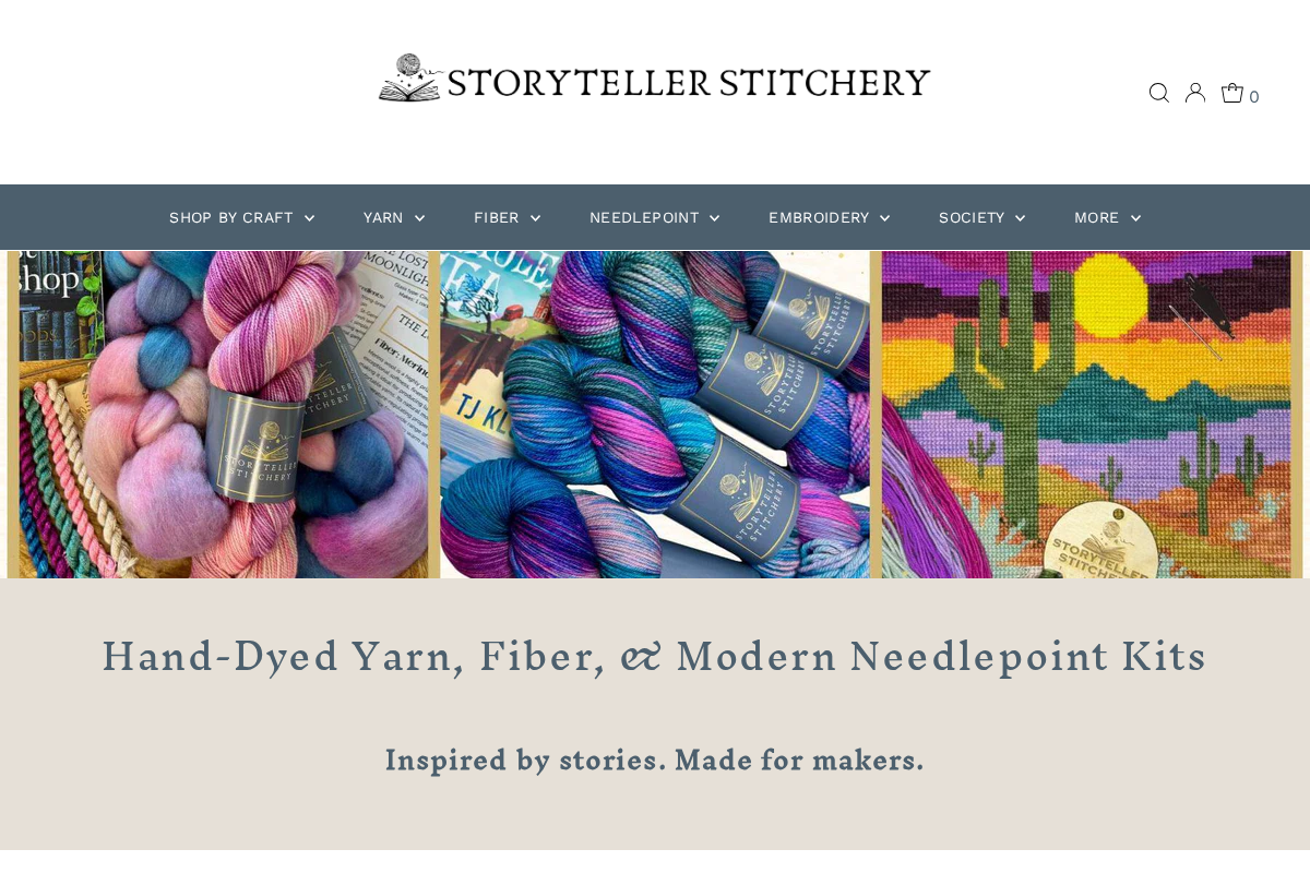 Storyteller Stitchery homepage screenshot