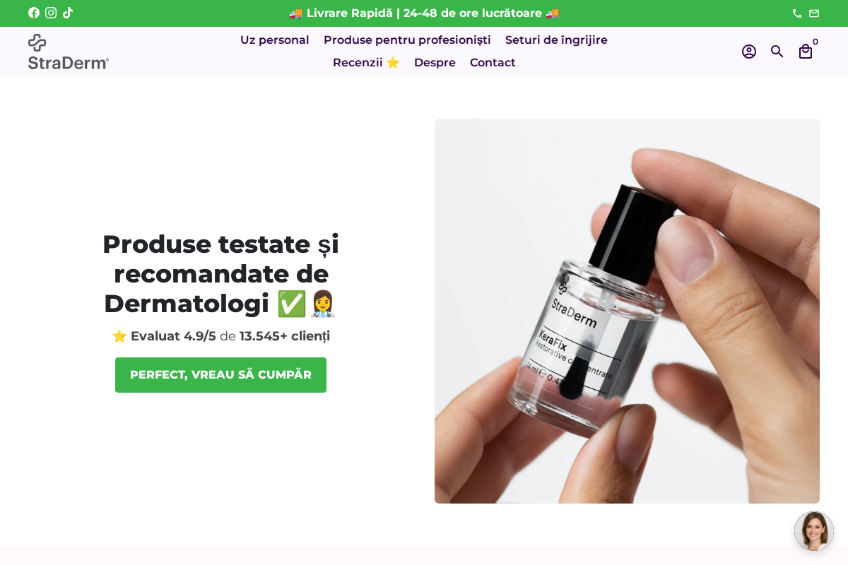 Straderm homepage screenshot