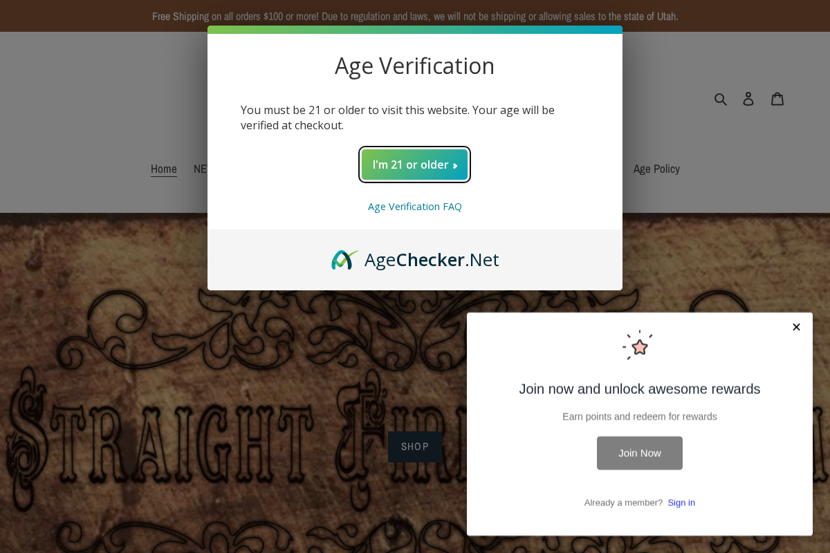 Straight Fire Vaporium homepage screenshot