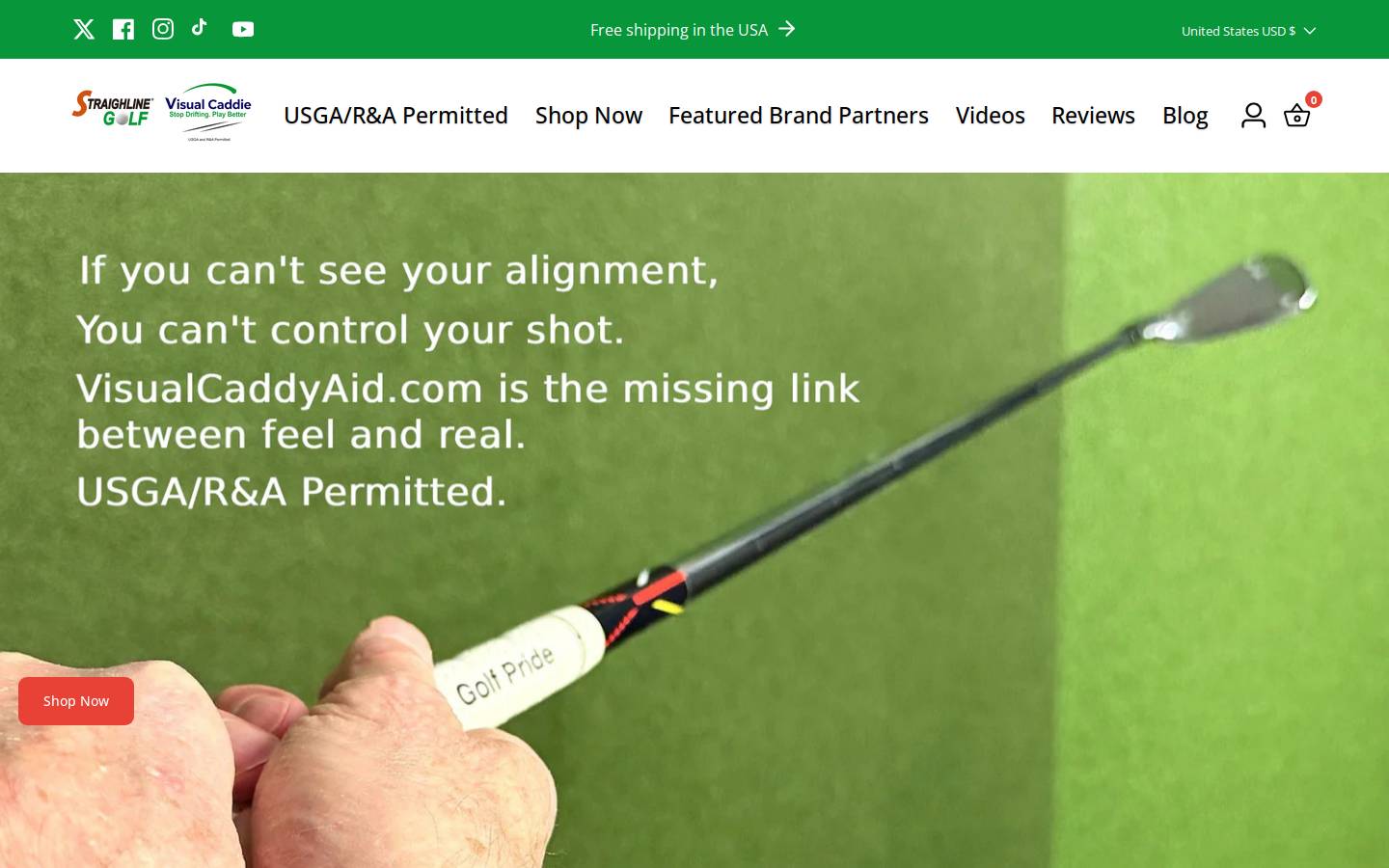 straightline.golf homepage screenshot