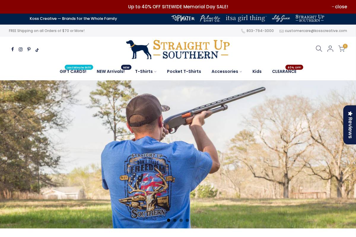 straightupsouthern.com homepage screenshot