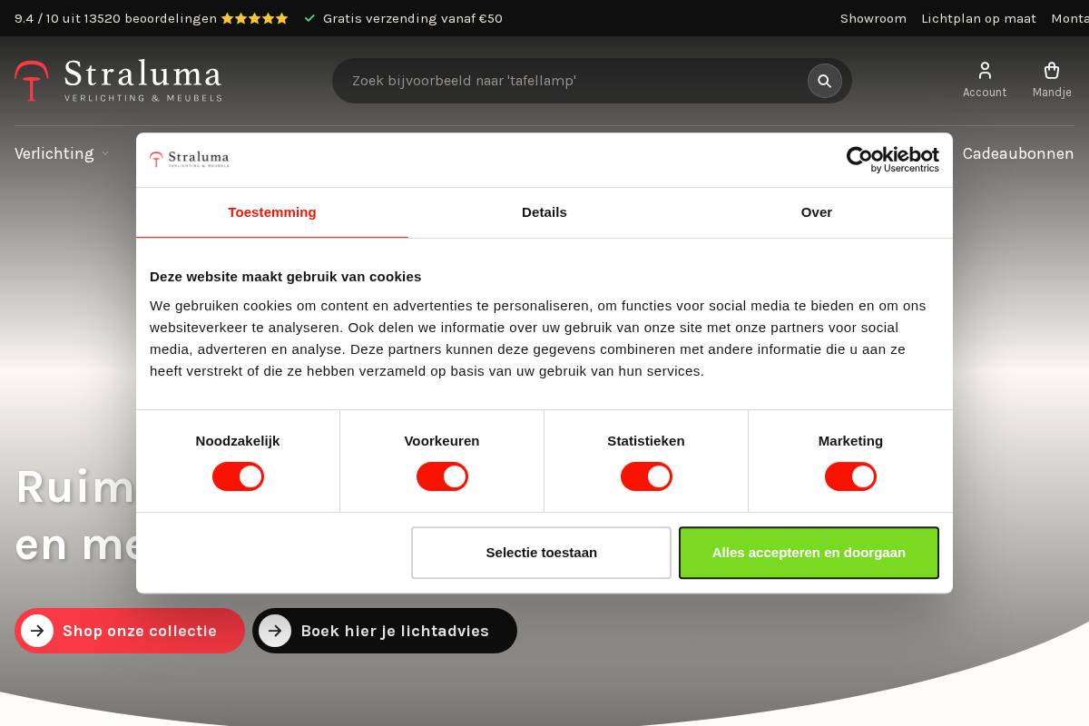 Straluma homepage screenshot