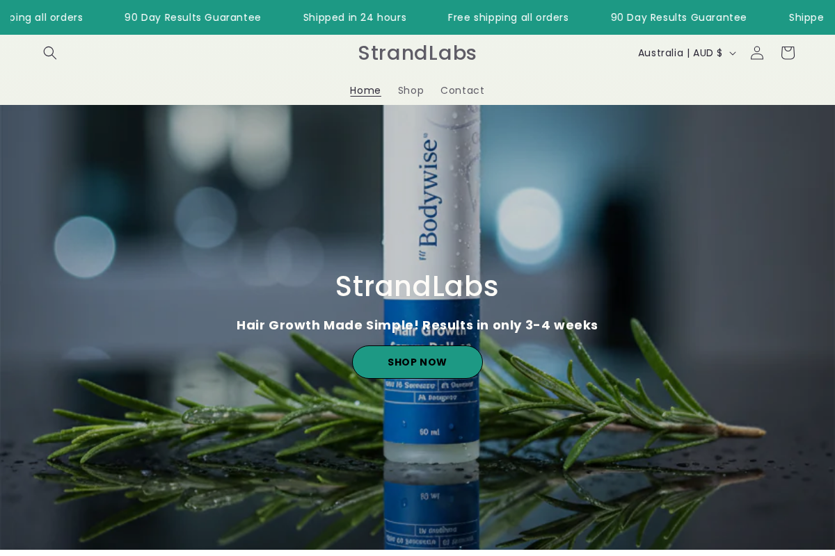 StrandLabs homepage screenshot